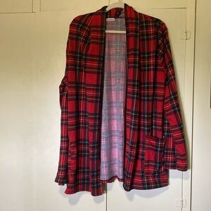 Plus Size Plaid Cardigan